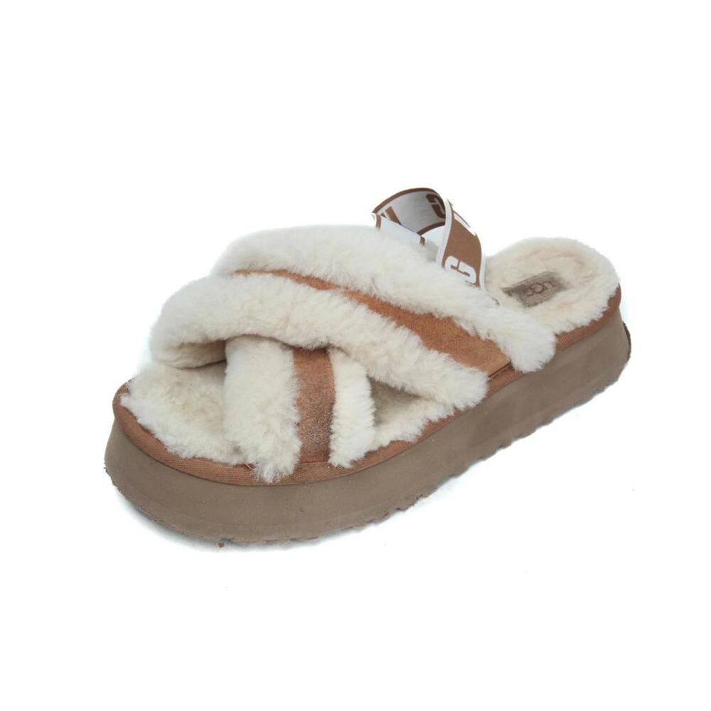 UGG Disco cross sandal slippers shoes criss cross tan sz 10